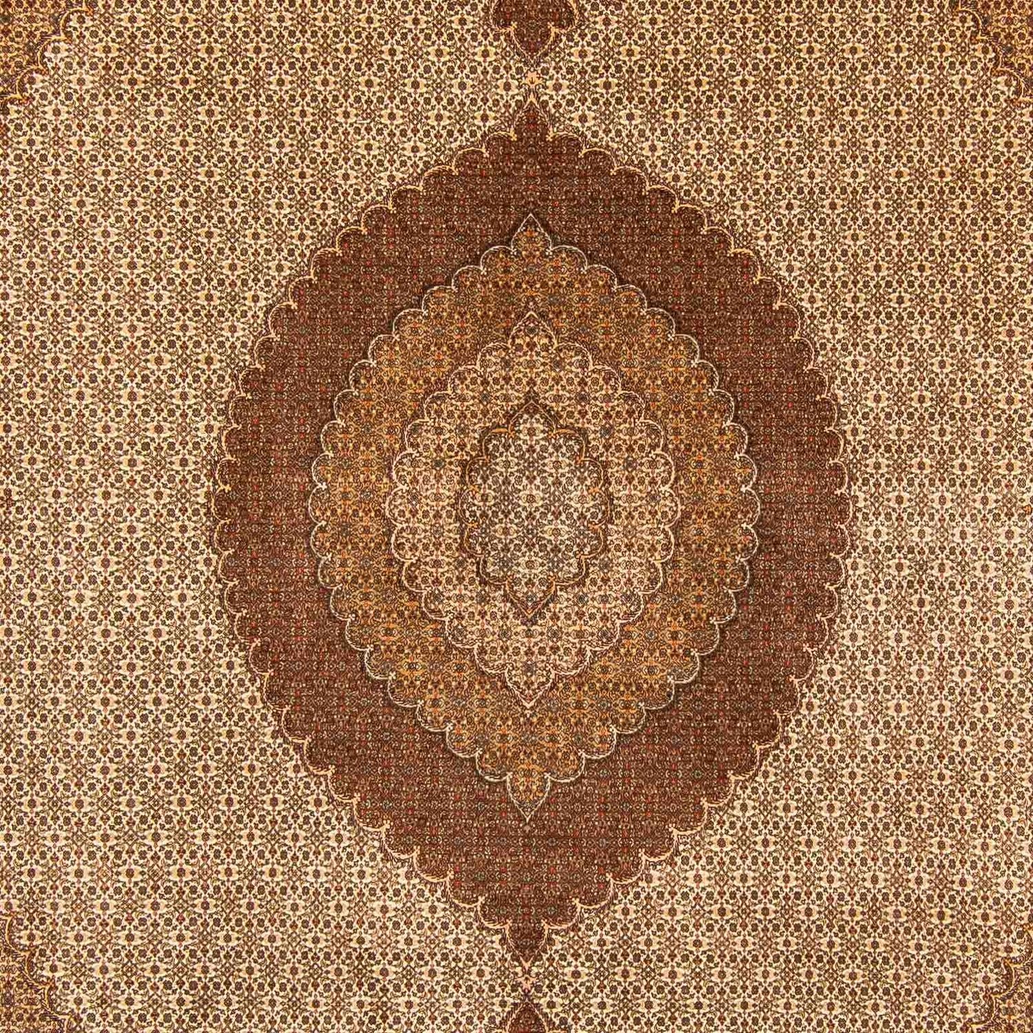 Tapis persan - Tabriz - 403 x 302 cm - marron clair