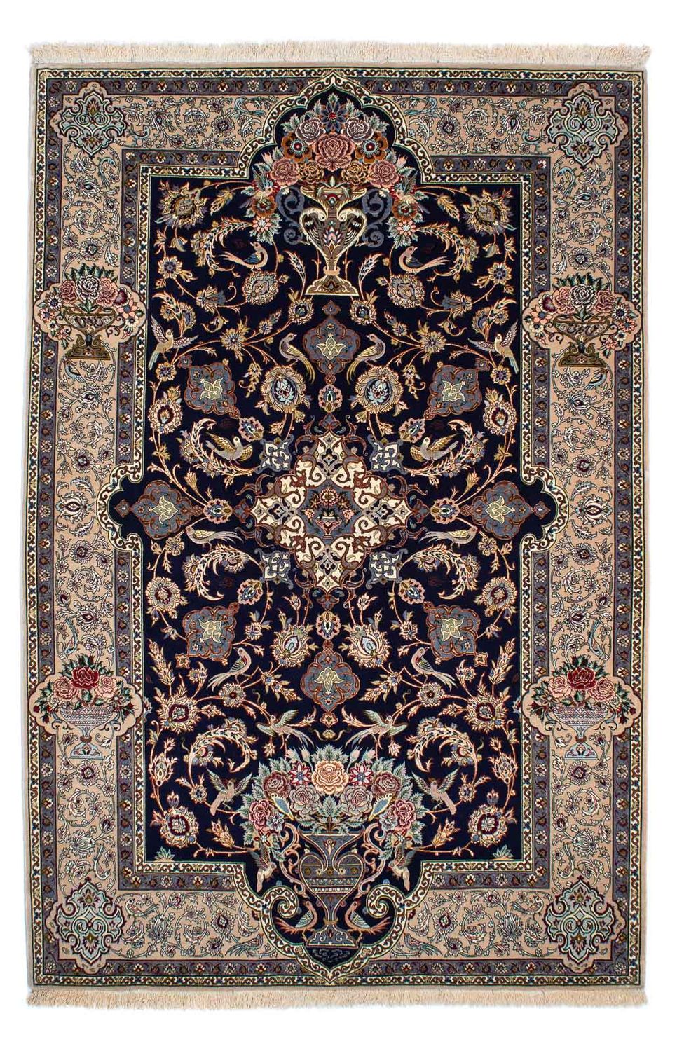 Tapis persan - Isfahan - Premium - 235 x 160 cm - bleu foncé