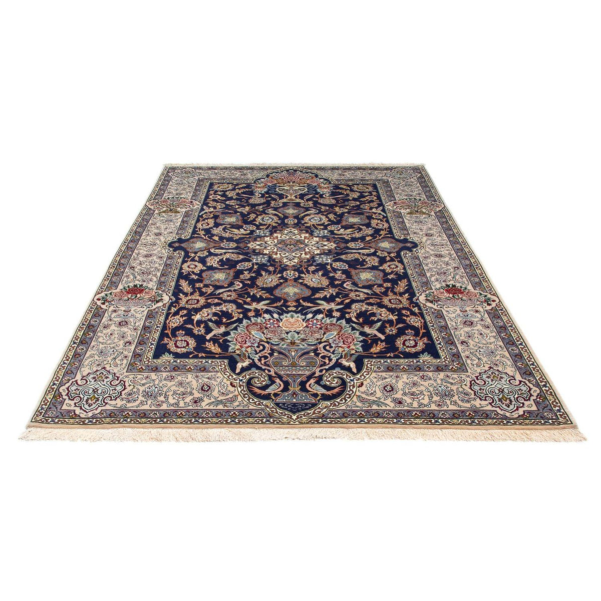 Tapis persan - Isfahan - Premium - 235 x 160 cm - bleu foncé
