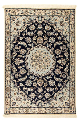 Tapis persan - Nain - Royal - 128 x 87 cm - bleu foncé