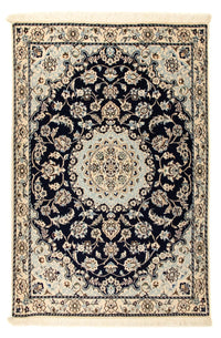 Tapis persan - Nain - Royal - 128 x 87 cm - bleu foncé