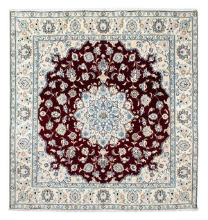 Tapis persan - Nain - Royal carré  - 156 x 145 cm - rouge foncé