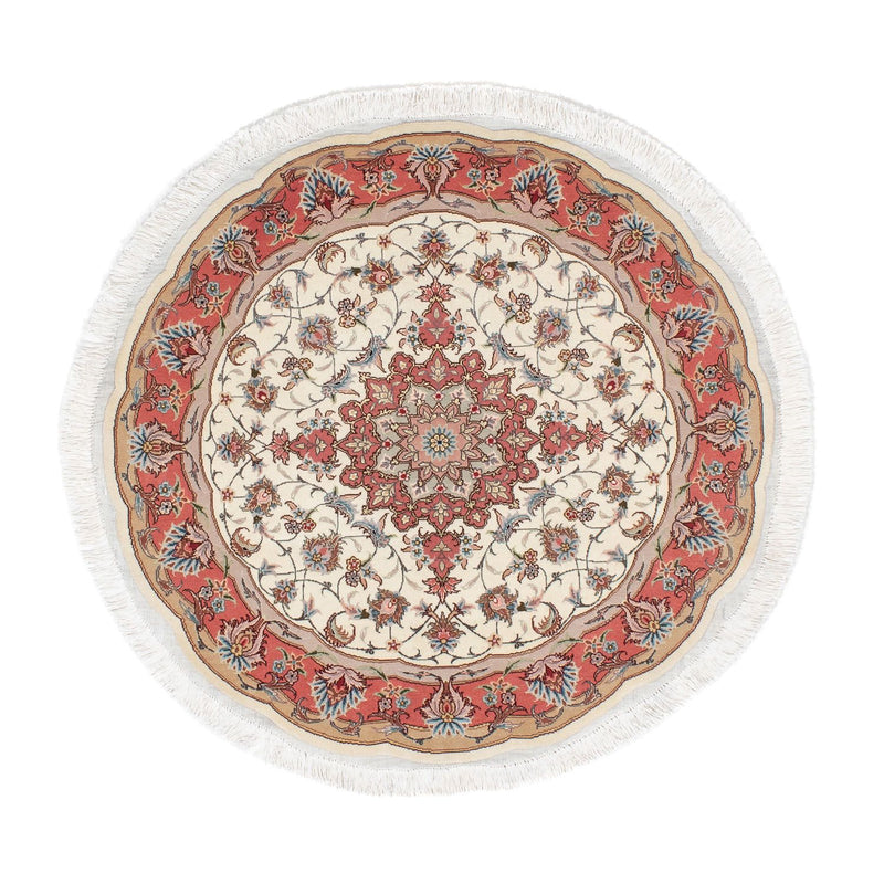 Tapis persan - Tabriz - Royal ronde  - 98 x 98 cm - beige