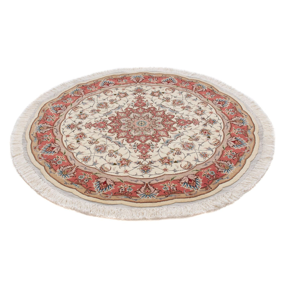 Tapis persan - Tabriz - Royal ronde  - 98 x 98 cm - beige