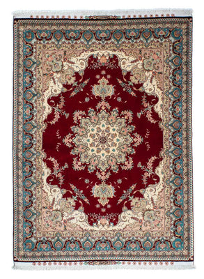 Tapis persan - Tabriz - Royal - 204 x 153 cm - rouge foncé