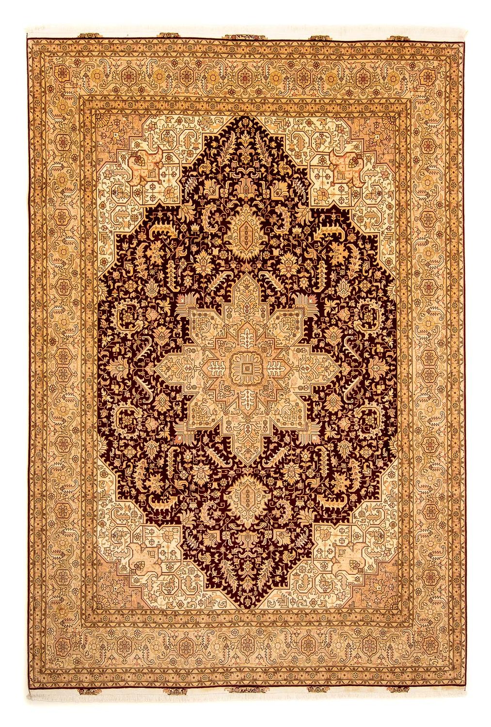 Tapis persan - Tabriz - Royal - 346 x 245 cm - marron clair