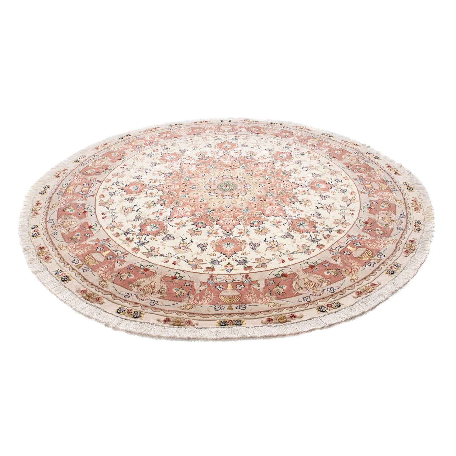 Tapis persan - Tabriz - Royal ronde  - 207 x 207 cm - beige