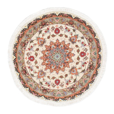 Tapis persan - Tabriz - Royal ronde  - 100 x 100 cm - beige