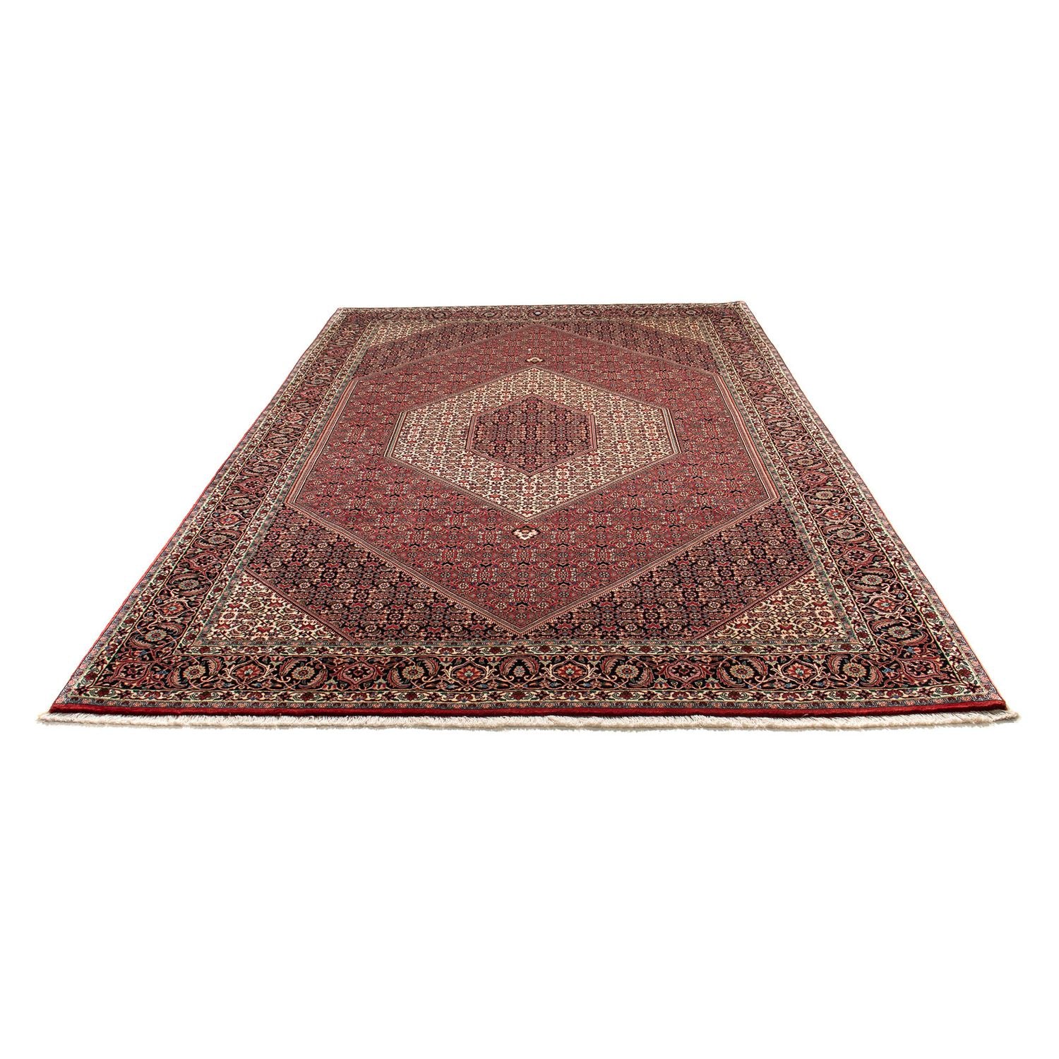 Tapis persan - Bidjar - 305 x 203 cm - rouge foncé