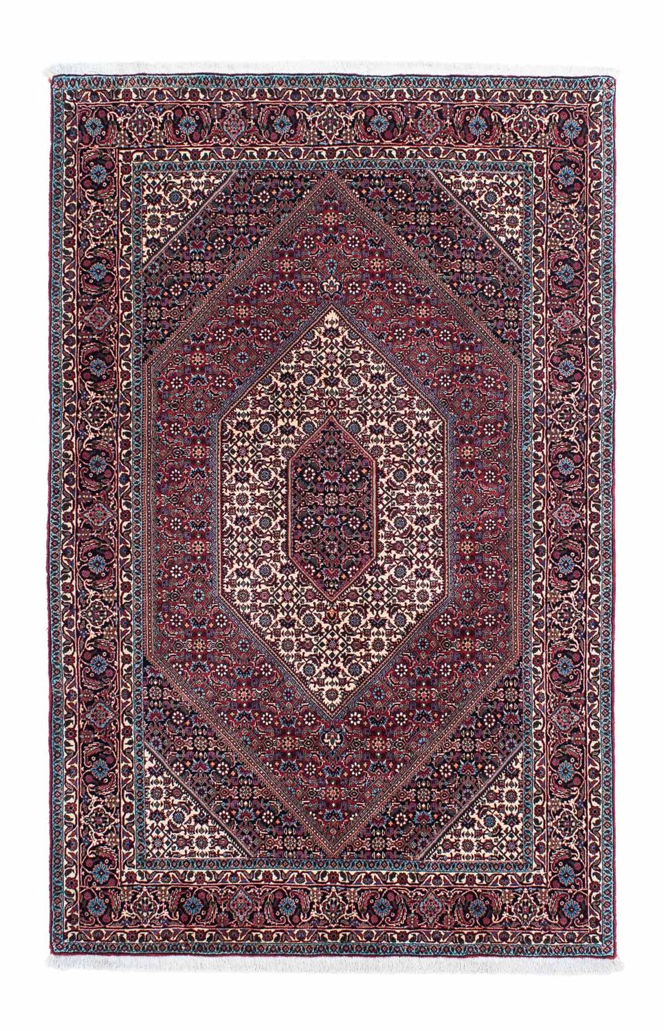 Tapis persan - Bidjar - 203 x 130 cm - rouge clair