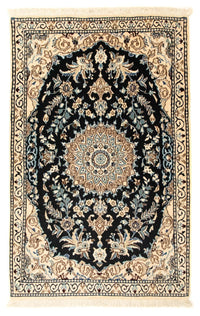 Tapis persan - Nain - Royal - 133 x 83 cm - bleu foncé