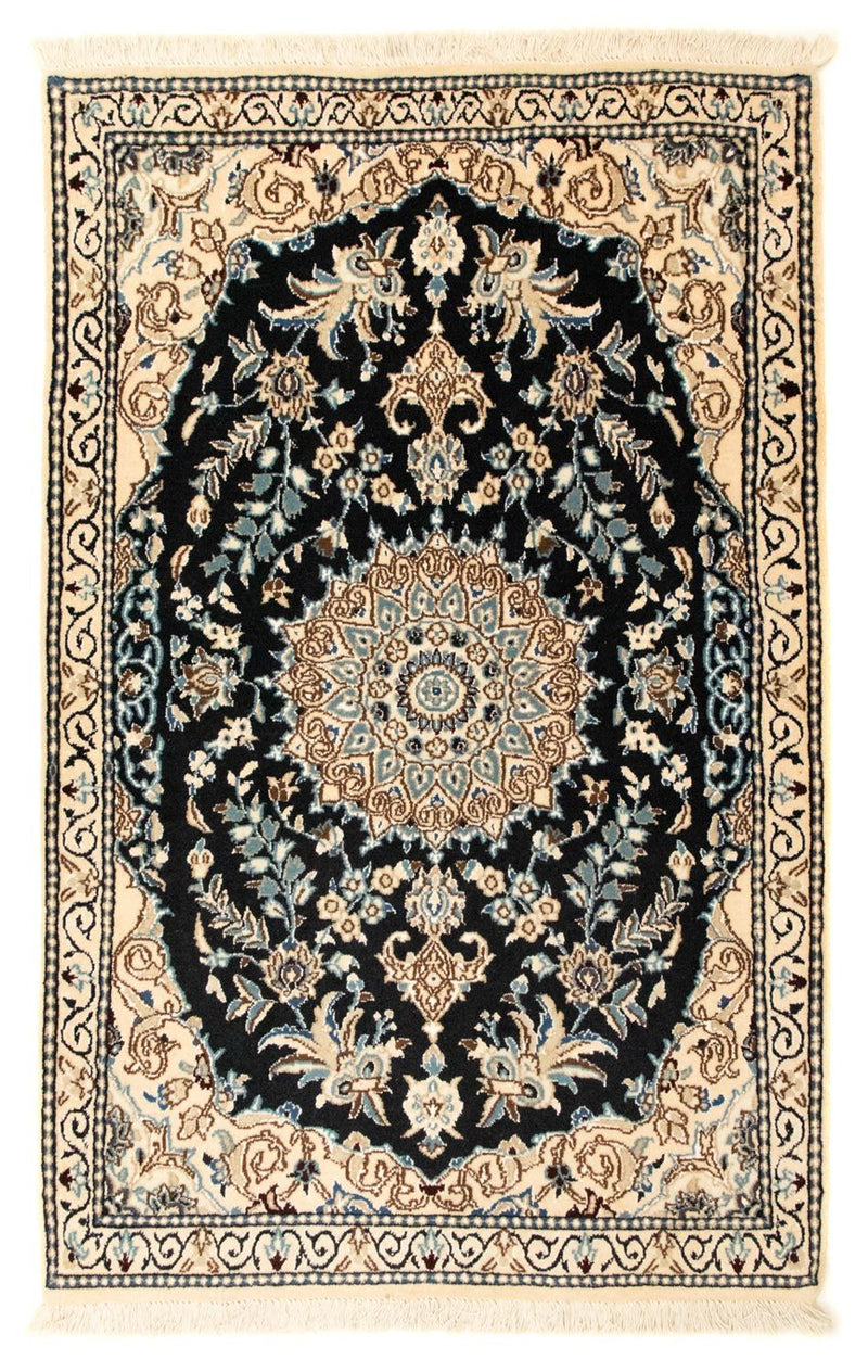 Tapis persan - Nain - Royal - 133 x 83 cm - bleu foncé