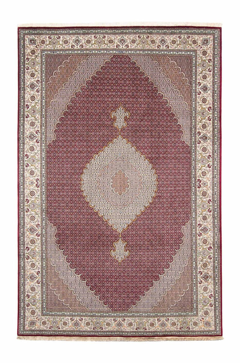 Tapis persan - Tabriz - 297 x 203 cm - rouge foncé