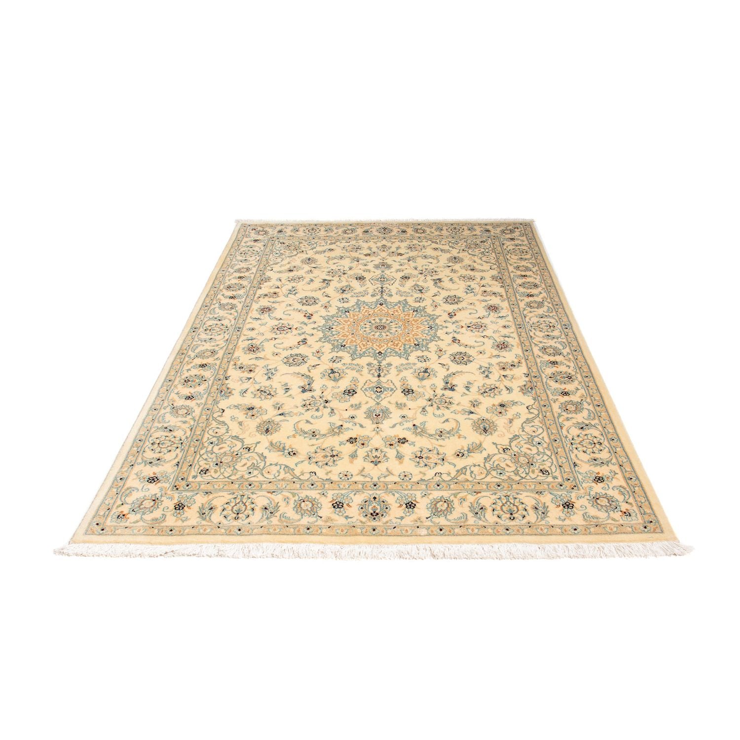 Tapis persan - Nain - Royal - 198 x 137 cm - beige