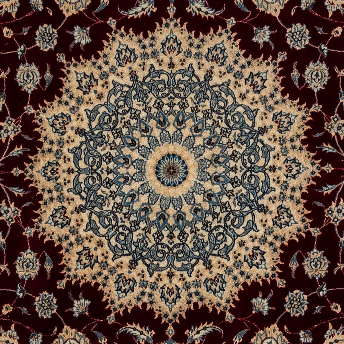 Tapis persan - Nain - Royal - 342 x 250 cm - rouge foncé