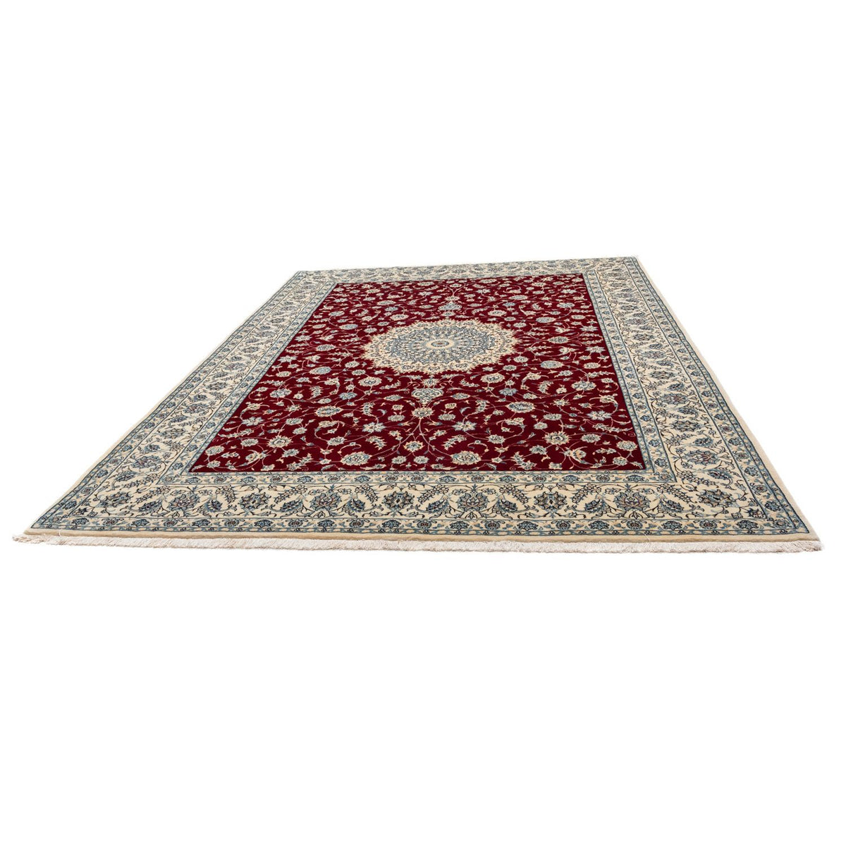 Tapis persan - Nain - Royal - 342 x 250 cm - rouge foncé