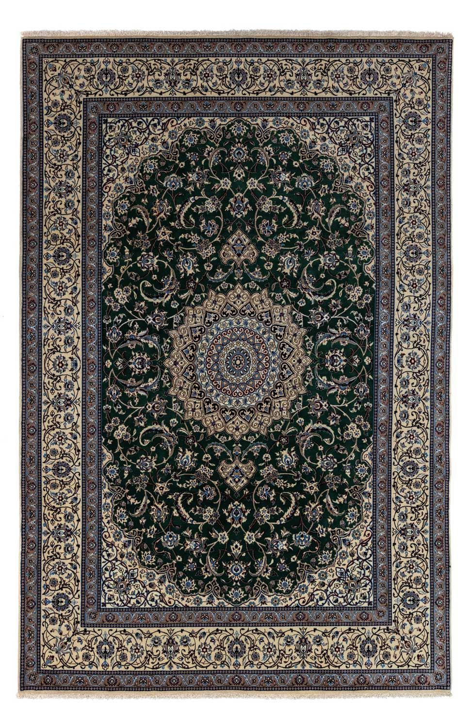 Tapis persan - Nain - Royal - 354 x 245 cm - vert foncé