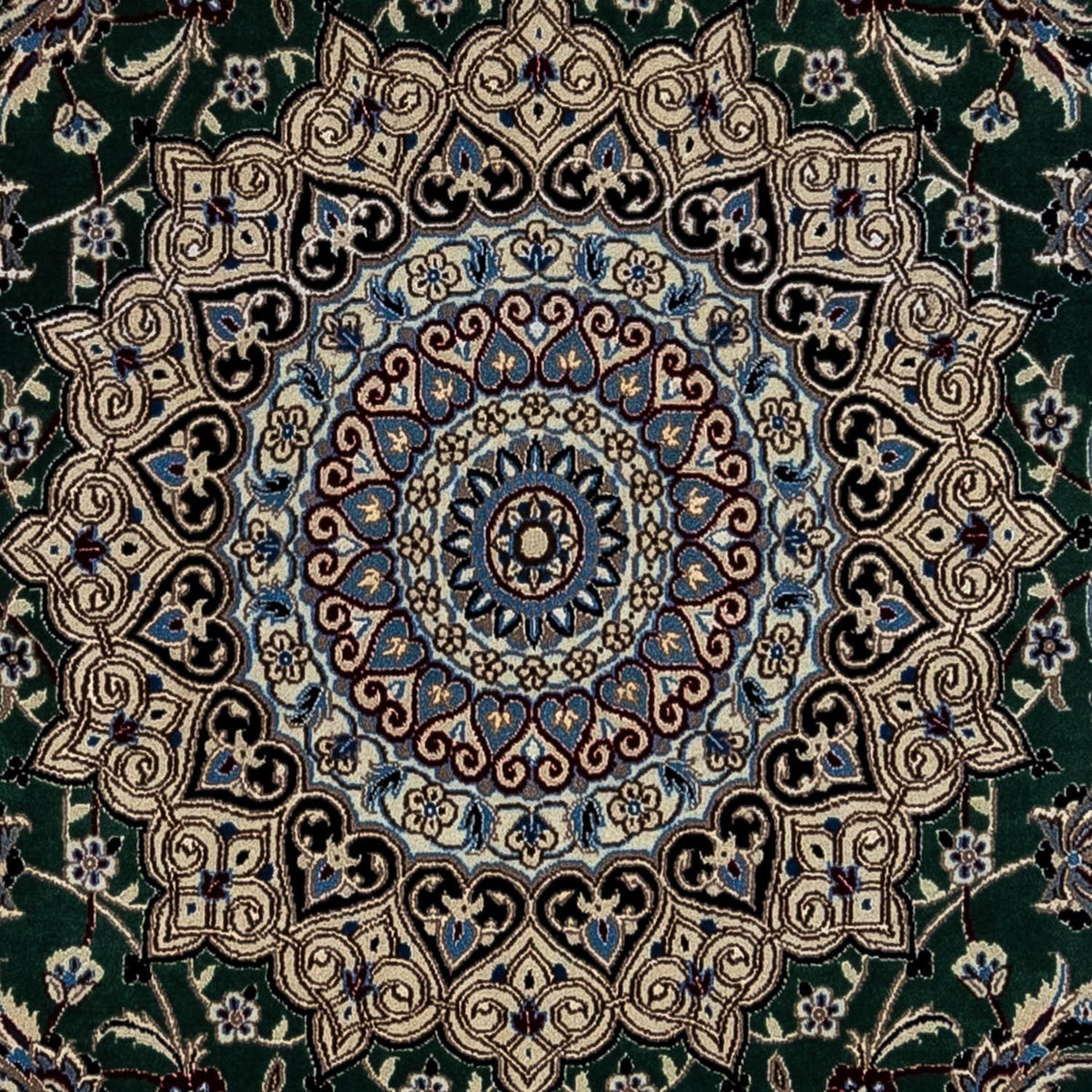 Tapis persan - Nain - Royal - 354 x 245 cm - vert foncé