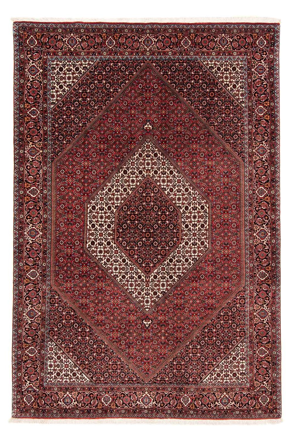 Tapis persan - Bidjar - 254 x 174 cm - rouge foncé