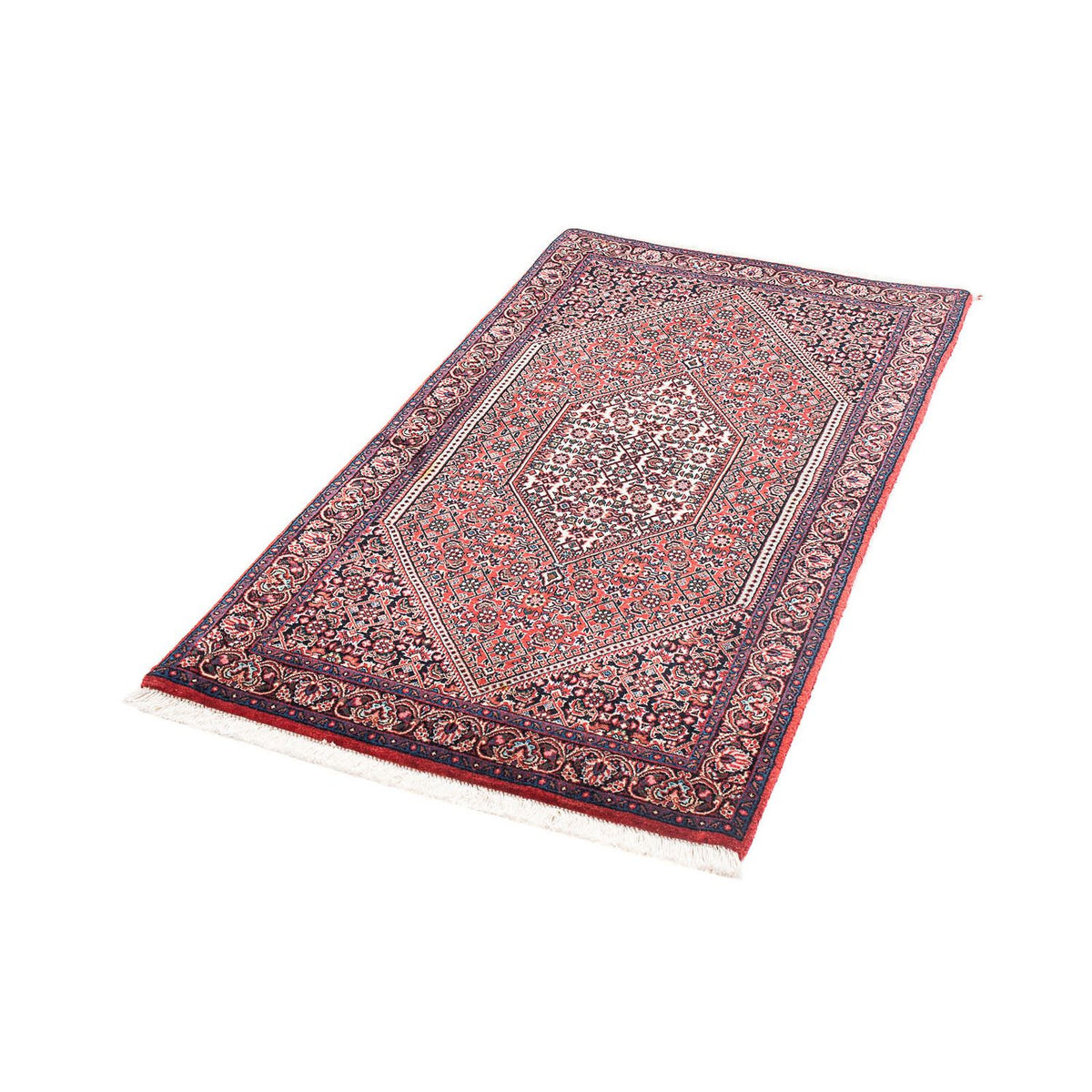 Tapis persan - Bidjar - 135 x 72 cm - rouge clair