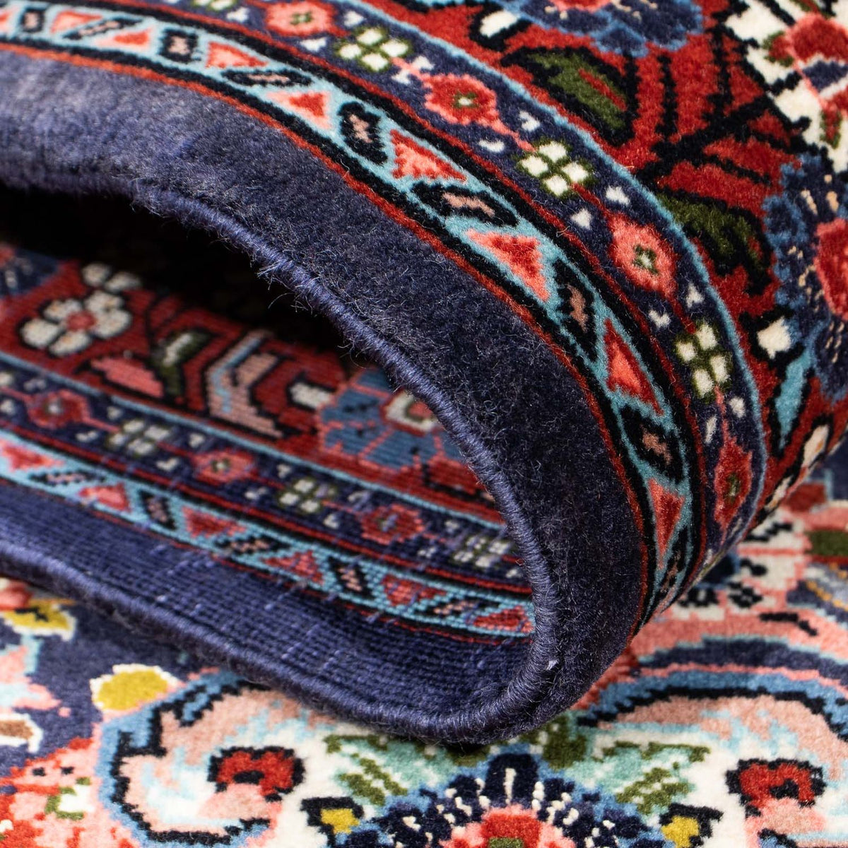 Tapis persan - Nomadic - 154 x 103 cm - bleu foncé