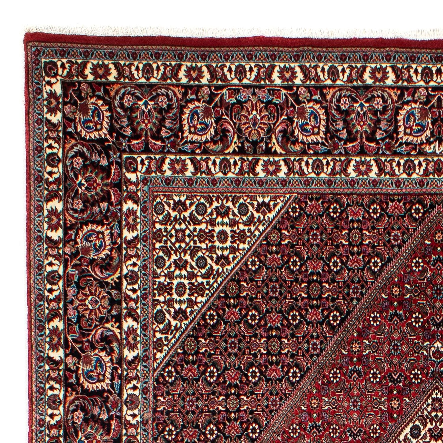 Tapis persan - Bidjar - 305 x 203 cm - rouge foncé