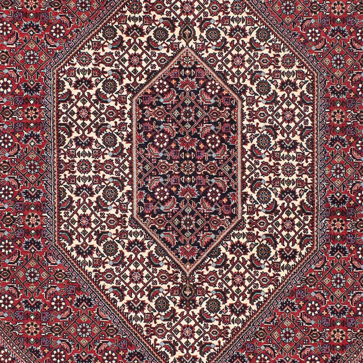 Tapis persan - Bidjar - 206 x 132 cm - rouge foncé