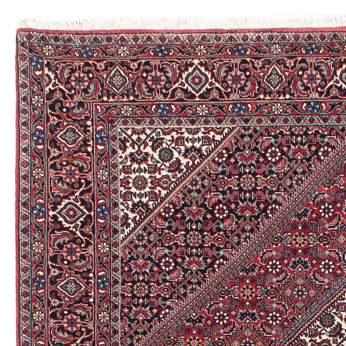 Tapis persan - Bidjar - 206 x 132 cm - rouge foncé