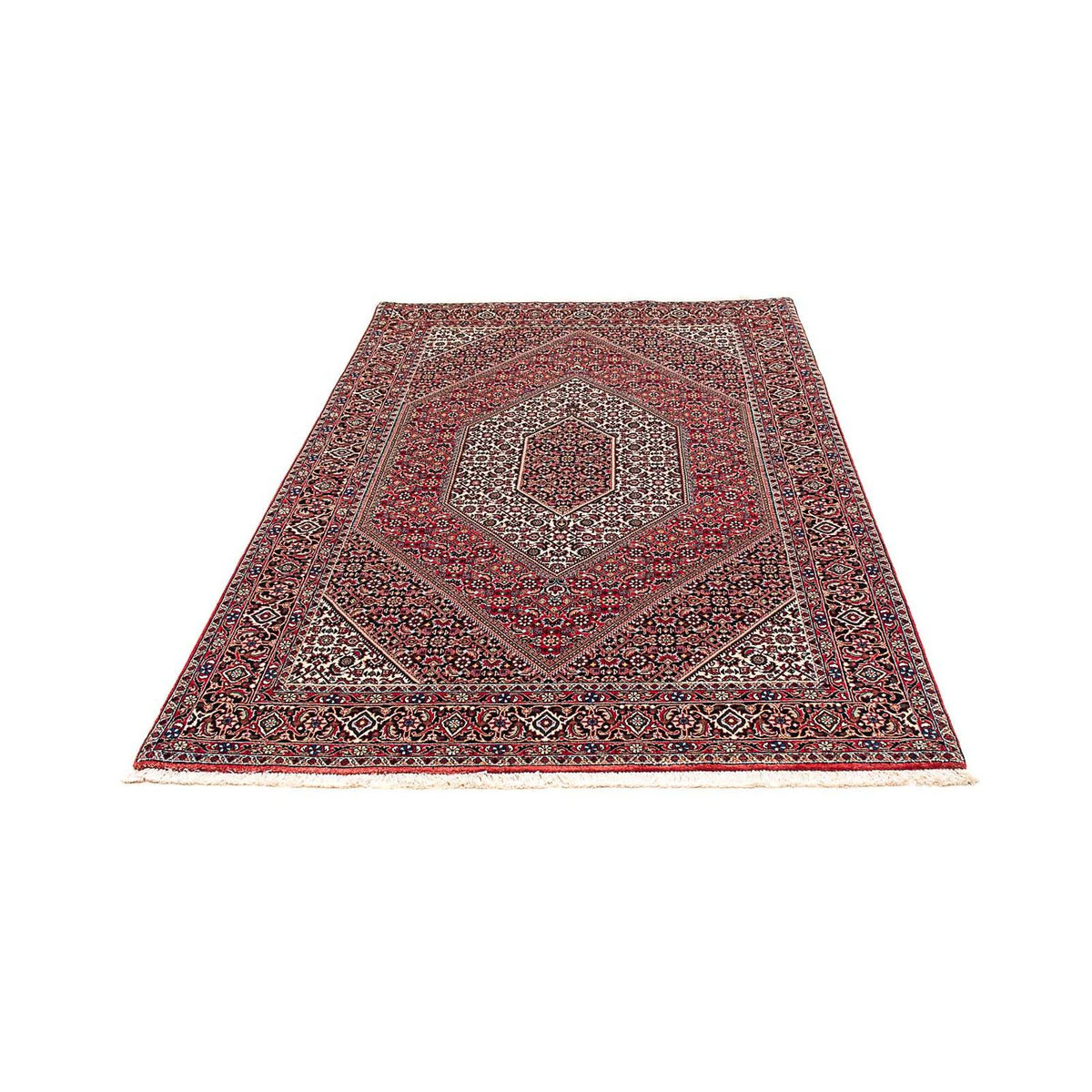 Tapis persan - Bidjar - 206 x 132 cm - rouge foncé