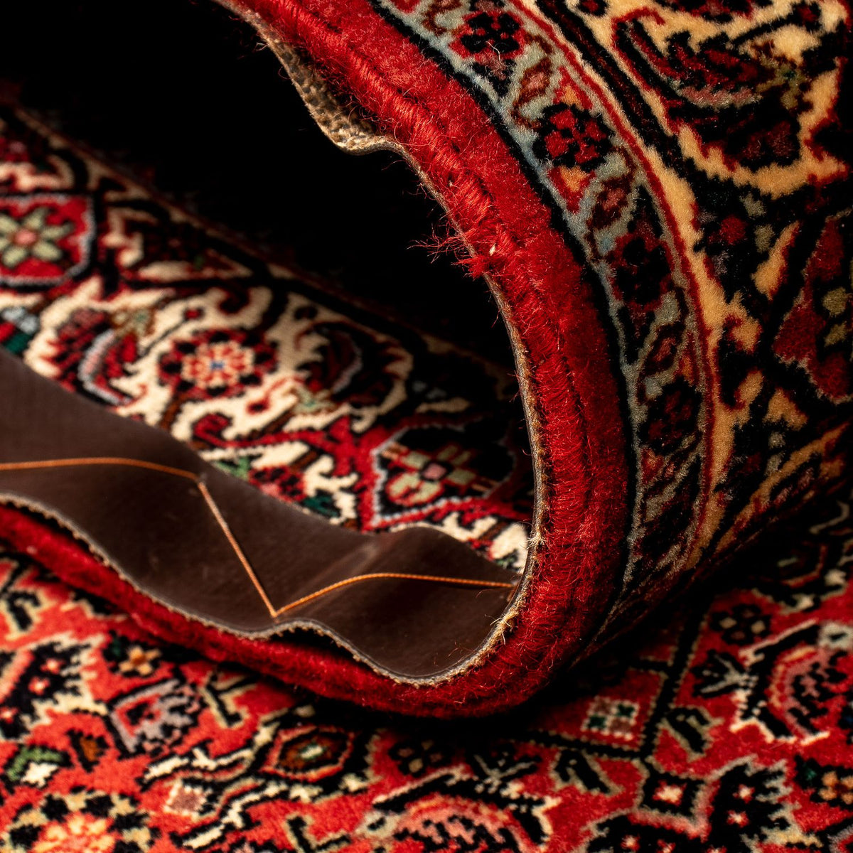 Tapis de couloir Tapis persan - Bidjar - 293 x 84 cm - rouge foncé