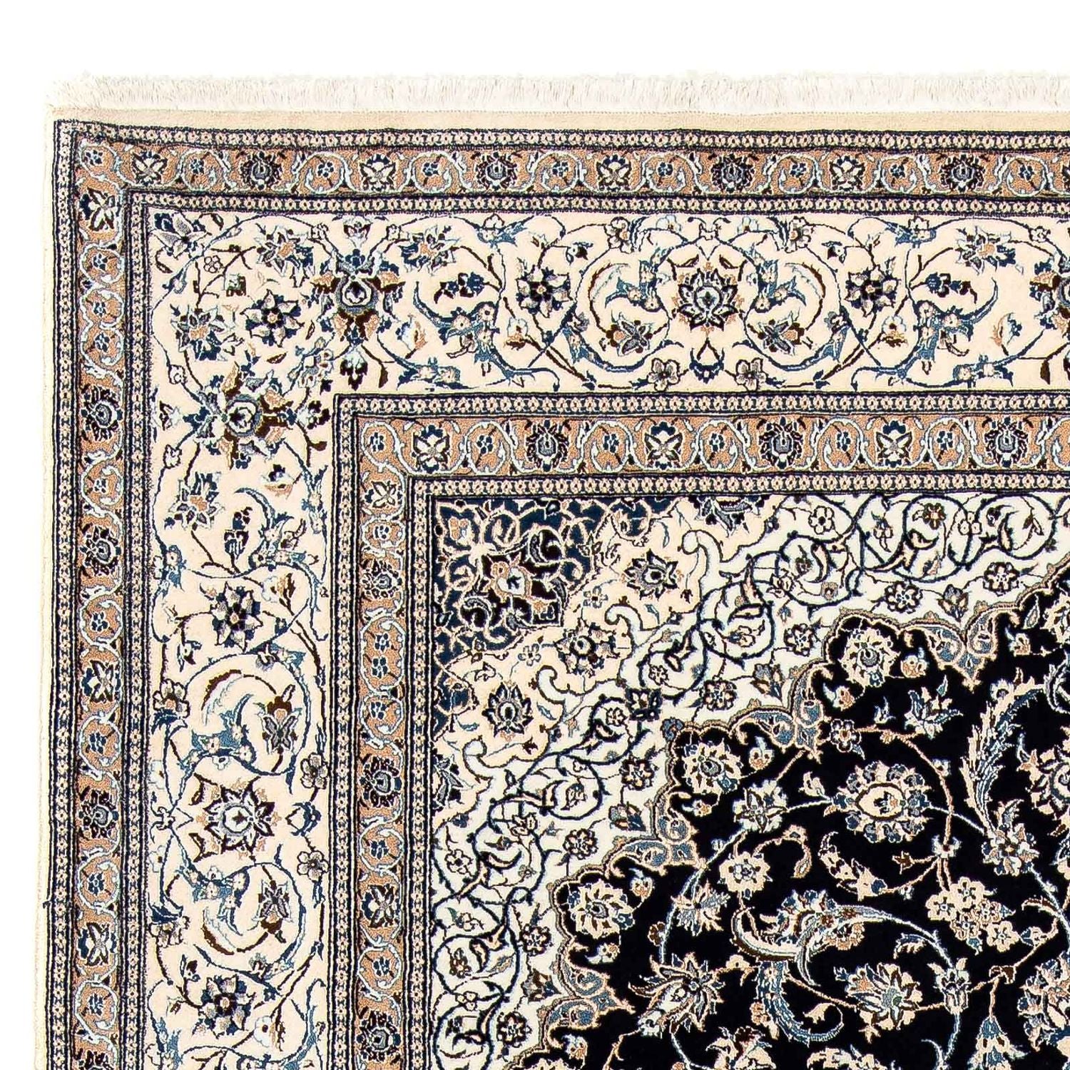 Tapis persan - Nain - Premium - 301 x 201 cm - bleu foncé