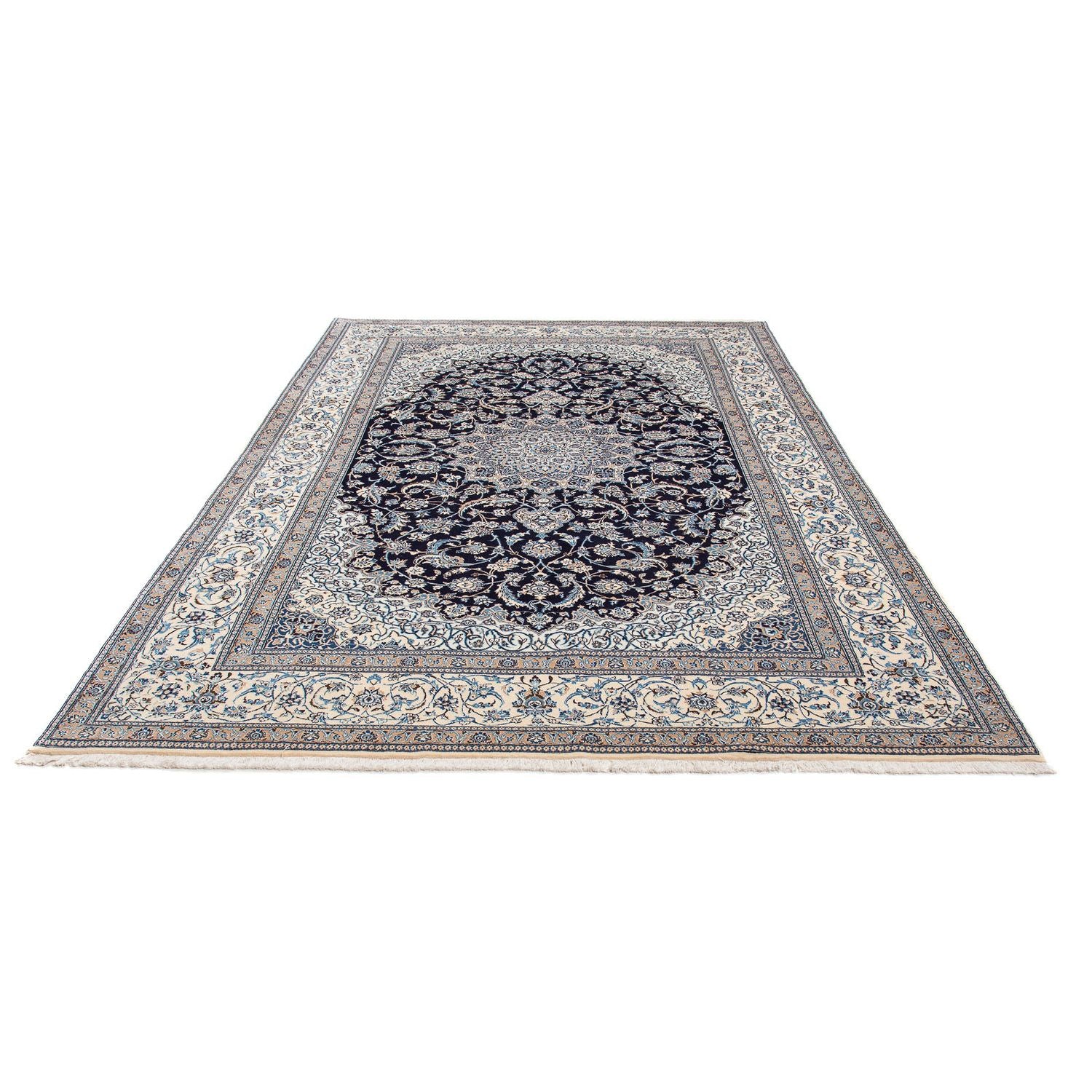 Tapis persan - Nain - Premium - 301 x 201 cm - bleu foncé