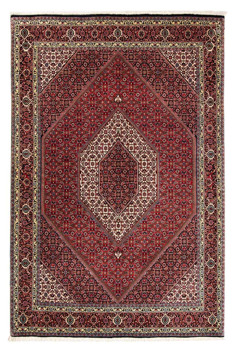 Tapis persan - Bidjar - 252 x 170 cm - rouge foncé
