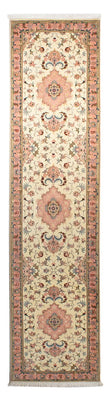 Tapis de couloir Tapis persan - Tabriz - Royal - 300 x 74 cm - beige