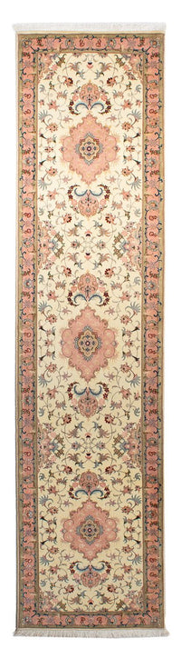 Tapis de couloir Tapis persan - Tabriz - Royal - 300 x 74 cm - beige