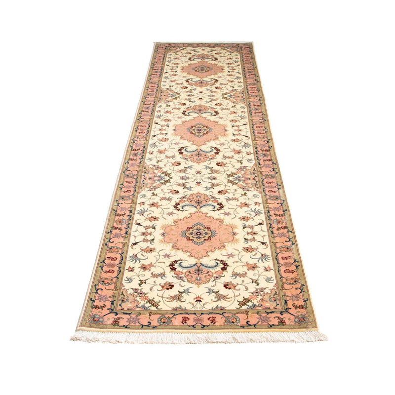 Tapis de couloir Tapis persan - Tabriz - Royal - 300 x 74 cm - beige