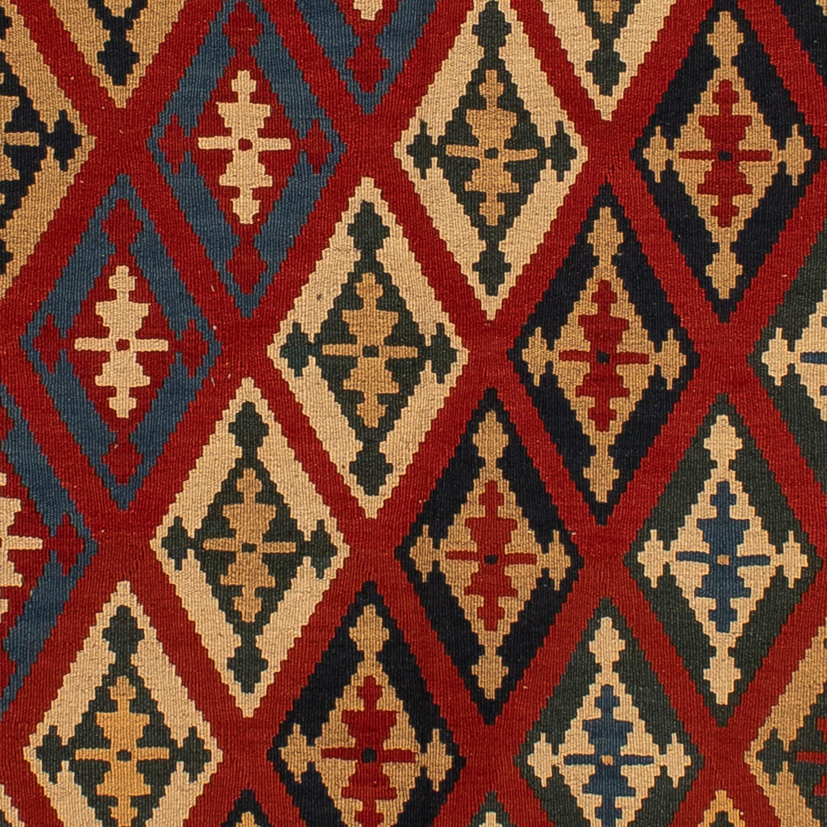 Tapis Kelim - Oriental - 209 x 154 cm - rouge foncé