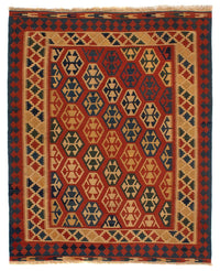 Tapis Kelim - Oriental - 181 x 155 cm - rouge foncé