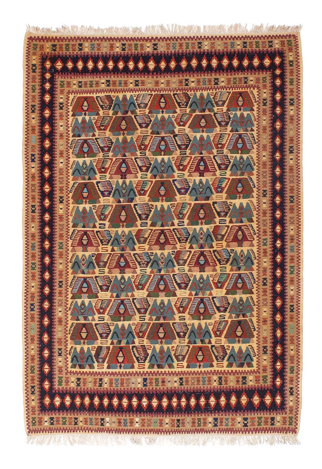 Tapis Kelim - Oriental - 158 x 108 cm - marron clair