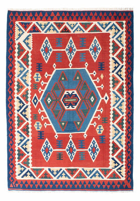 Tapis Kelim - Oriental - 208 x 160 cm - rouge