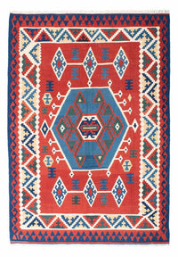 Tapis Kelim - Oriental - 208 x 160 cm - rouge
