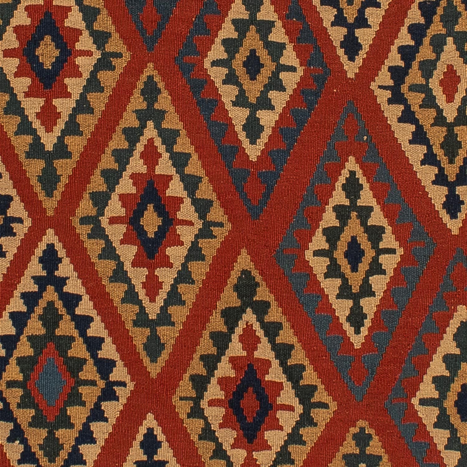 Tapis Kelim - Oriental - 213 x 165 cm - rouge foncé