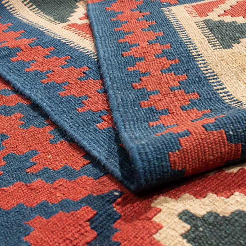 Tapis Kelim - Oriental - 220 x 151 cm - rouge foncé