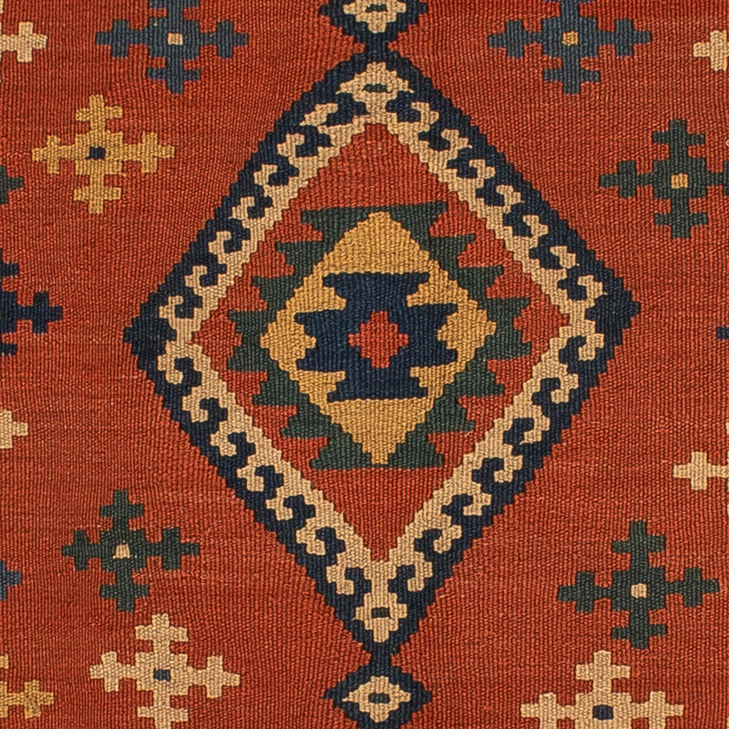 Tapis Kelim - Oriental - 198 x 138 cm - rouge foncé