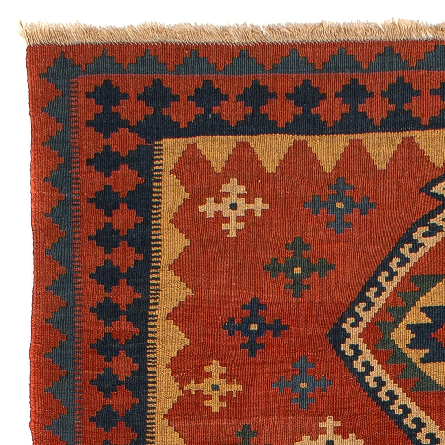 Tapis Kelim - Oriental - 198 x 138 cm - rouge foncé