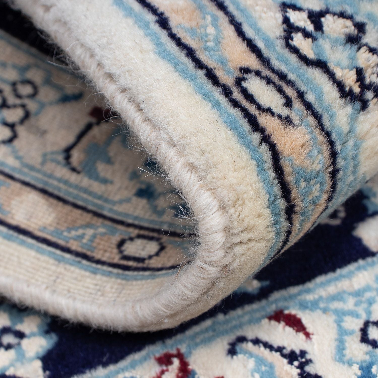 Tapis persan - Nain - Royal - 90 x 58 cm - bleu foncé