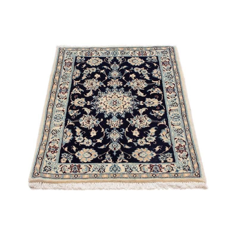Tapis persan - Nain - Royal - 90 x 58 cm - bleu foncé