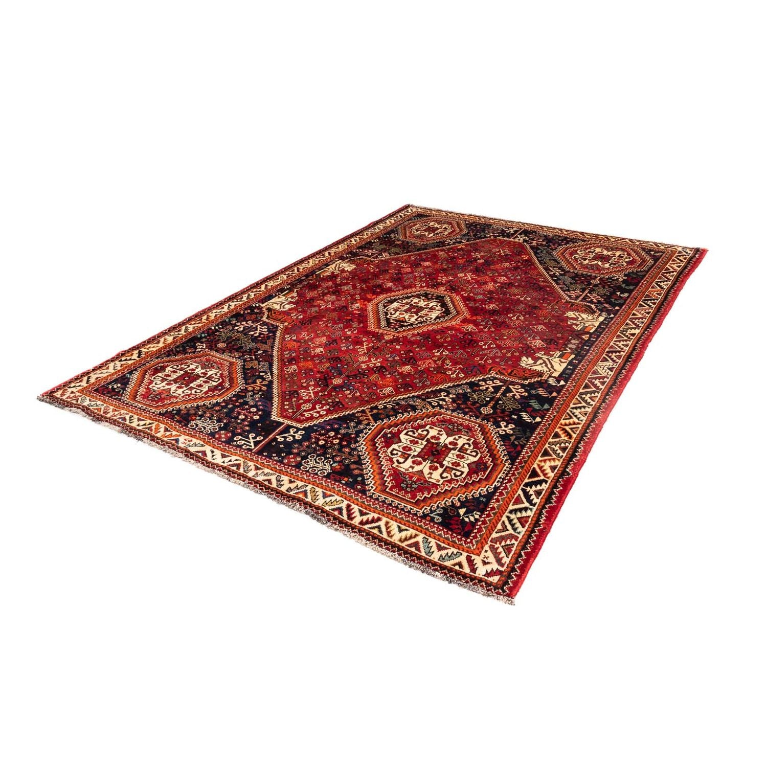 Tapis persan - Nomadic - 251 x 176 cm - rouge foncé