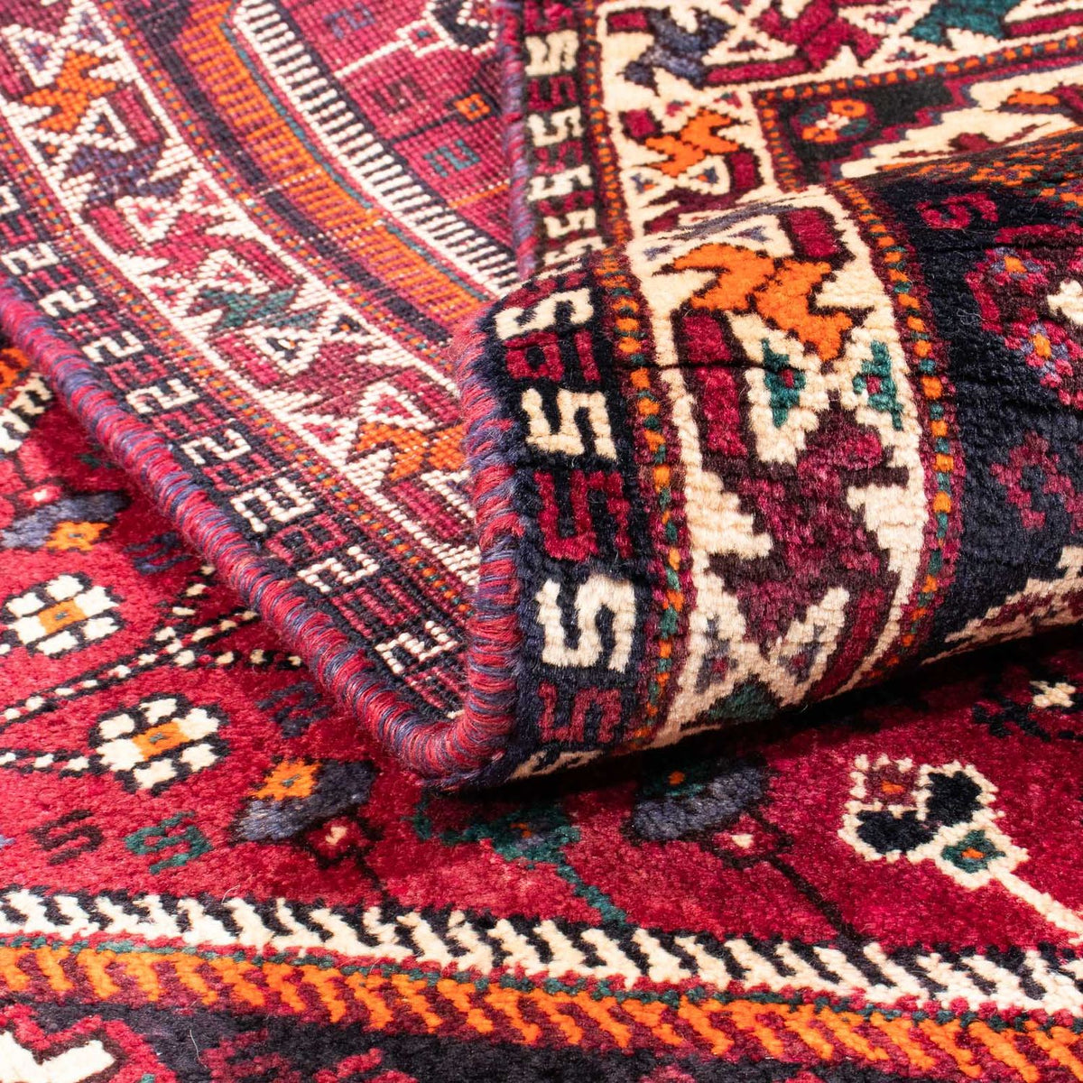 Tapis persan - Nomadic - 153 x 118 cm - rouge foncé