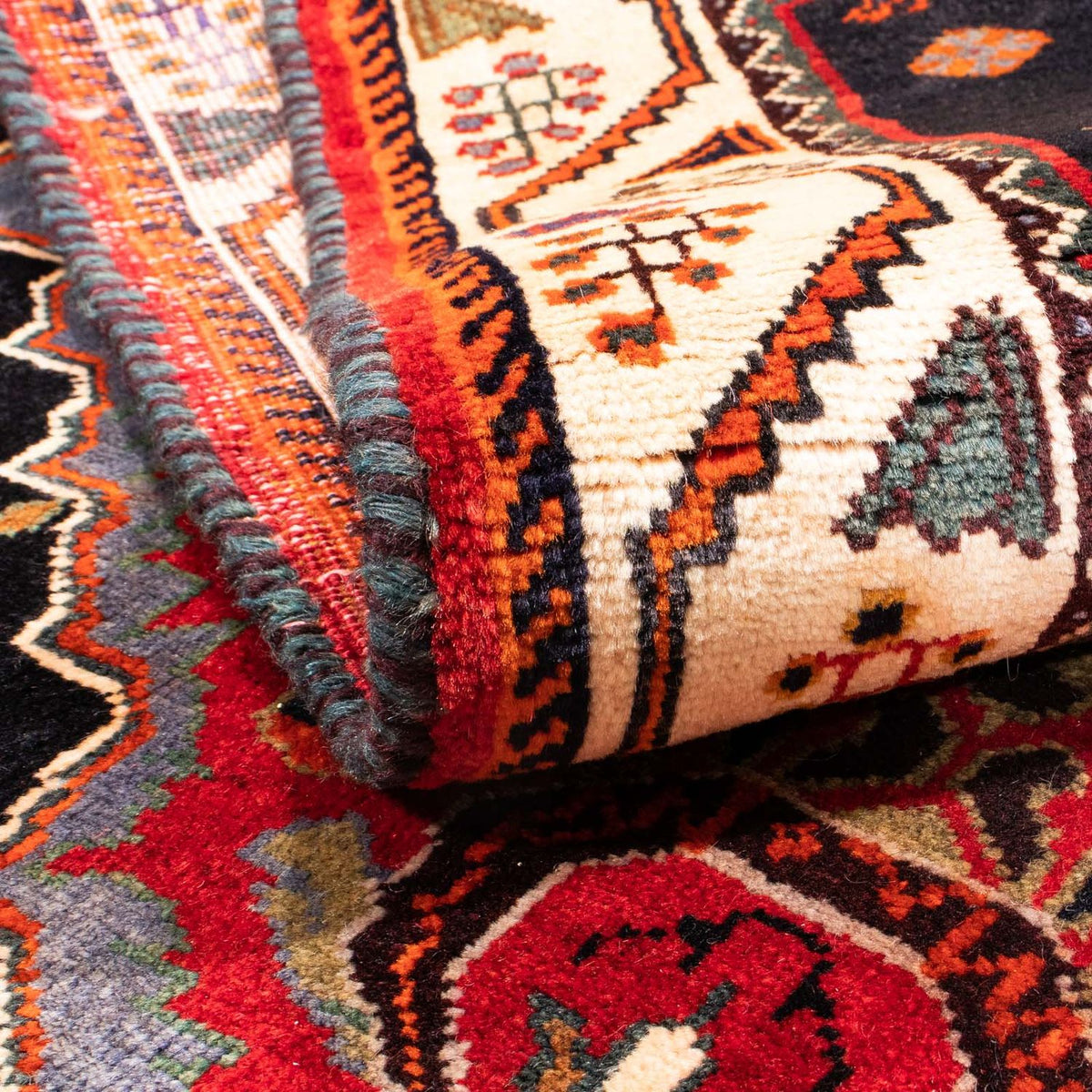 Tapis persan - Nomadic - 166 x 114 cm - rouge foncé